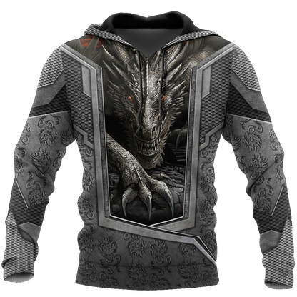 3D Tattoo and Dungeon Dragon Hoodie HAC27125-Apparel-NM-Hoodie-S-Vibe Cosy™