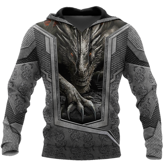 3D Tattoo and Dungeon Dragon Hoodie HAC27125-Apparel-NM-Hoodie-S-Vibe Cosy™