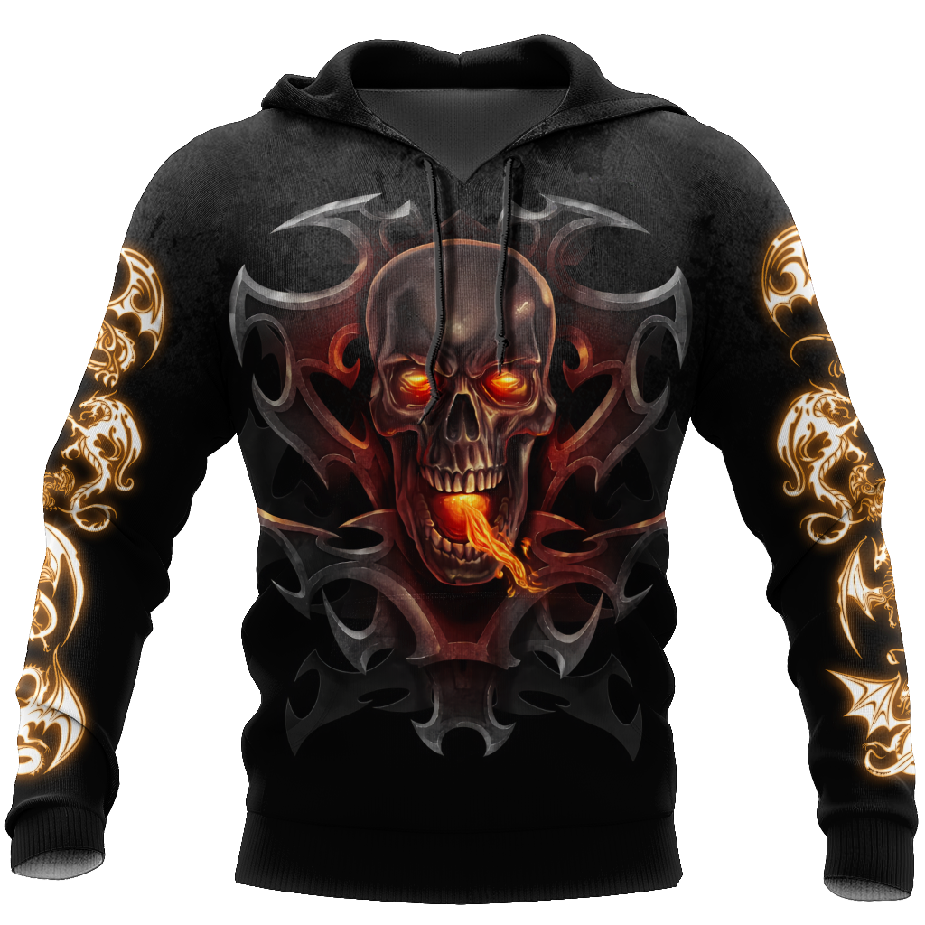 3D Armor Tattoo and Dungeon Dragon Hoodie HAC130101-Apparel-NM-Hoodie-S-Vibe Cosy™