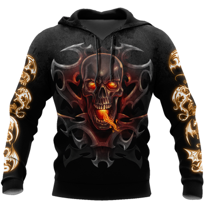 3D Armor Tattoo and Dungeon Dragon Hoodie HAC130101-Apparel-NM-Hoodie-S-Vibe Cosy™
