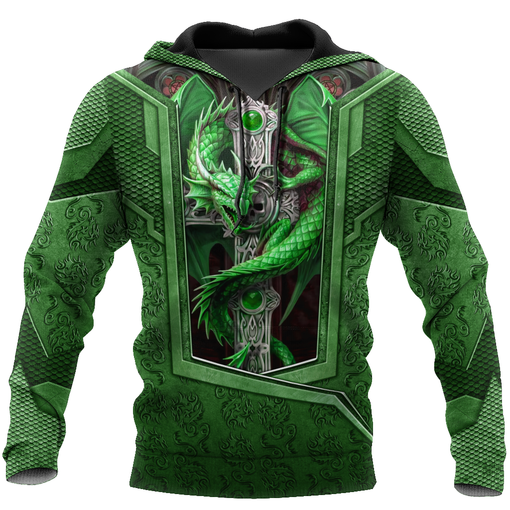 3D Tattoo and Dungeon Dragon Hoodie HAC27124-Apparel-NM-Hoodie-S-Vibe Cosy™