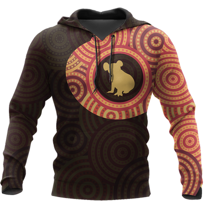 Australia In My Heart Aboriginal Tattoo Koala Hoodie Yellow AZ200201 - Amaze Style™-Apparel