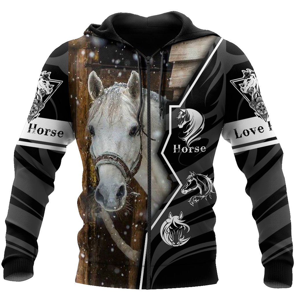 Beautiful Horse 3D All Over Printed shirt for Men and Women Pi040102-Apparel-MP-Zipped Hoodie-S-Vibe Cosy™