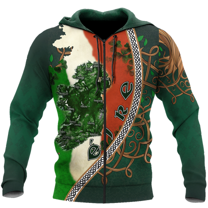 Irish Saint Patrick's Day Shamrock Celtic Cross Hoodie T-Shirt Sweatshirt Pi020308-Apparel-NM-Zip hoodie-S-Vibe Cosy™