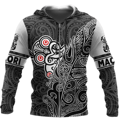 Tiki fern maori hoodie all over printed shirts for men and women AZ301201 - Amaze Style™-Apparel