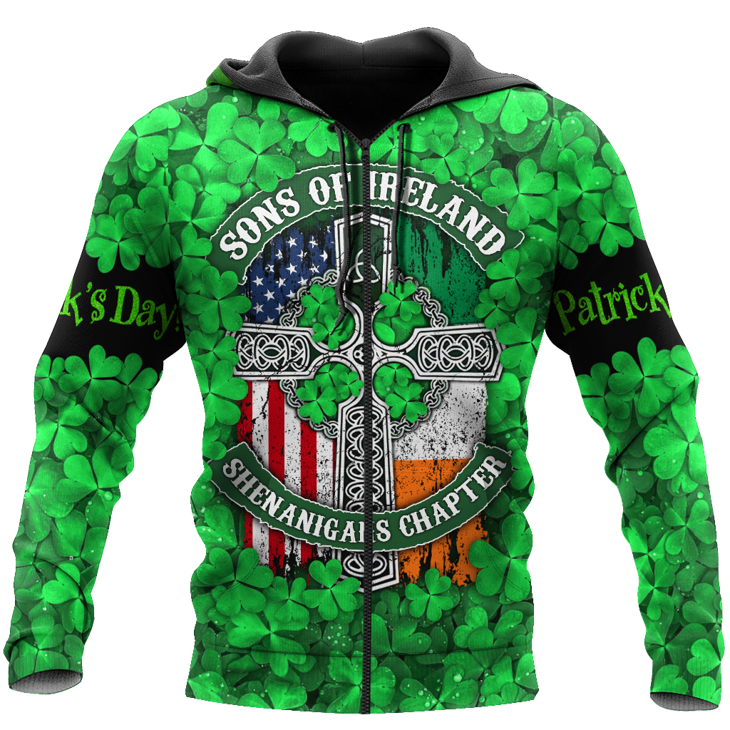 Happy St Patrick's Day Irish Hoodie T-Shirt Sweatshirt for Men and Women Pi170203-Apparel-NM-Zip hoodie-S-Vibe Cosy™