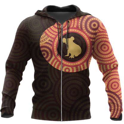 Australia In My Heart Aboriginal Tattoo Koala Hoodie Yellow AZ200201 - Amaze Style™-Apparel