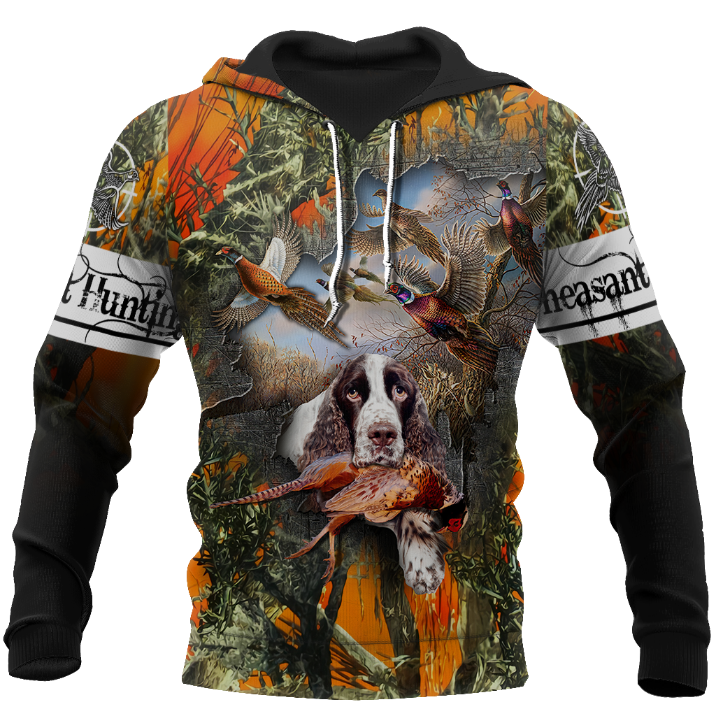 Pheasant Hunting Springer Spaniel 3D All Over Printed Shirts For Men And Women JJ180101-Apparel-MP-Hoodie-S-Vibe Cosy™