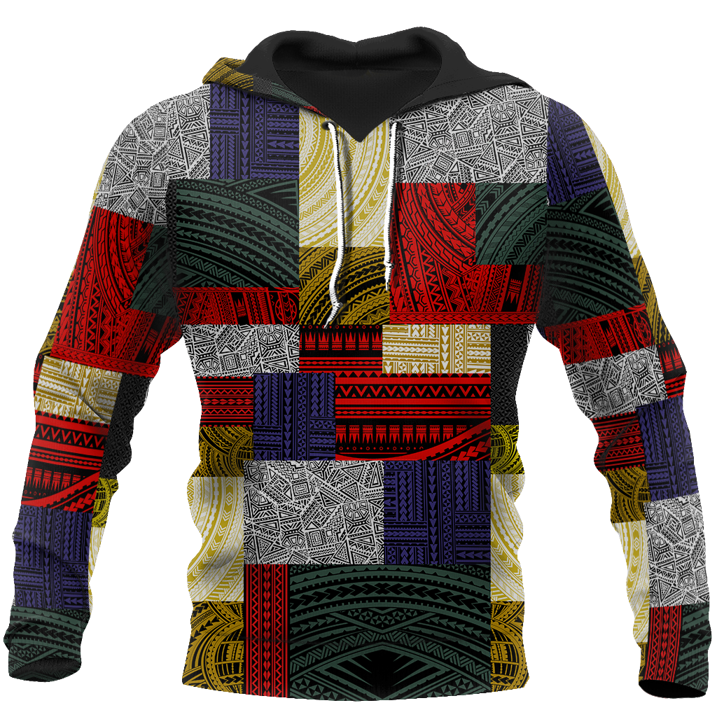 Polynesian All Over Hoodie Design Retro Patchwork JJ310101 PL - Amaze Style™-Apparel