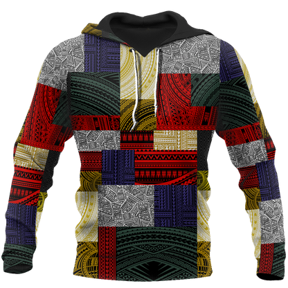 Polynesian All Over Hoodie Design Retro Patchwork JJ310101 PL - Amaze Style™-Apparel
