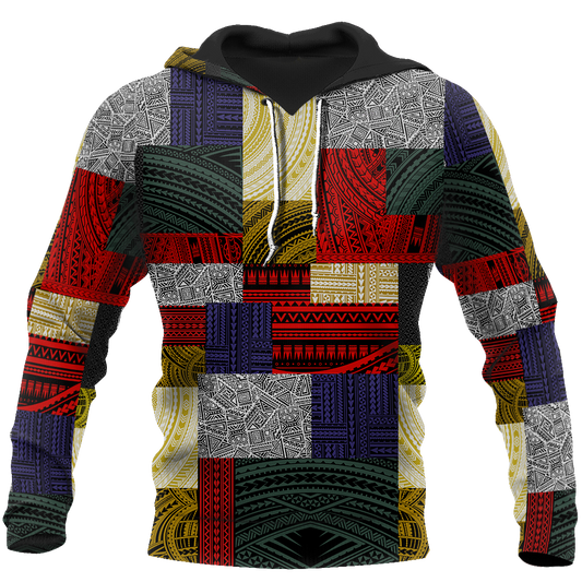 Polynesian All Over Hoodie Design Retro Patchwork JJ310101 PL - Amaze Style™-Apparel