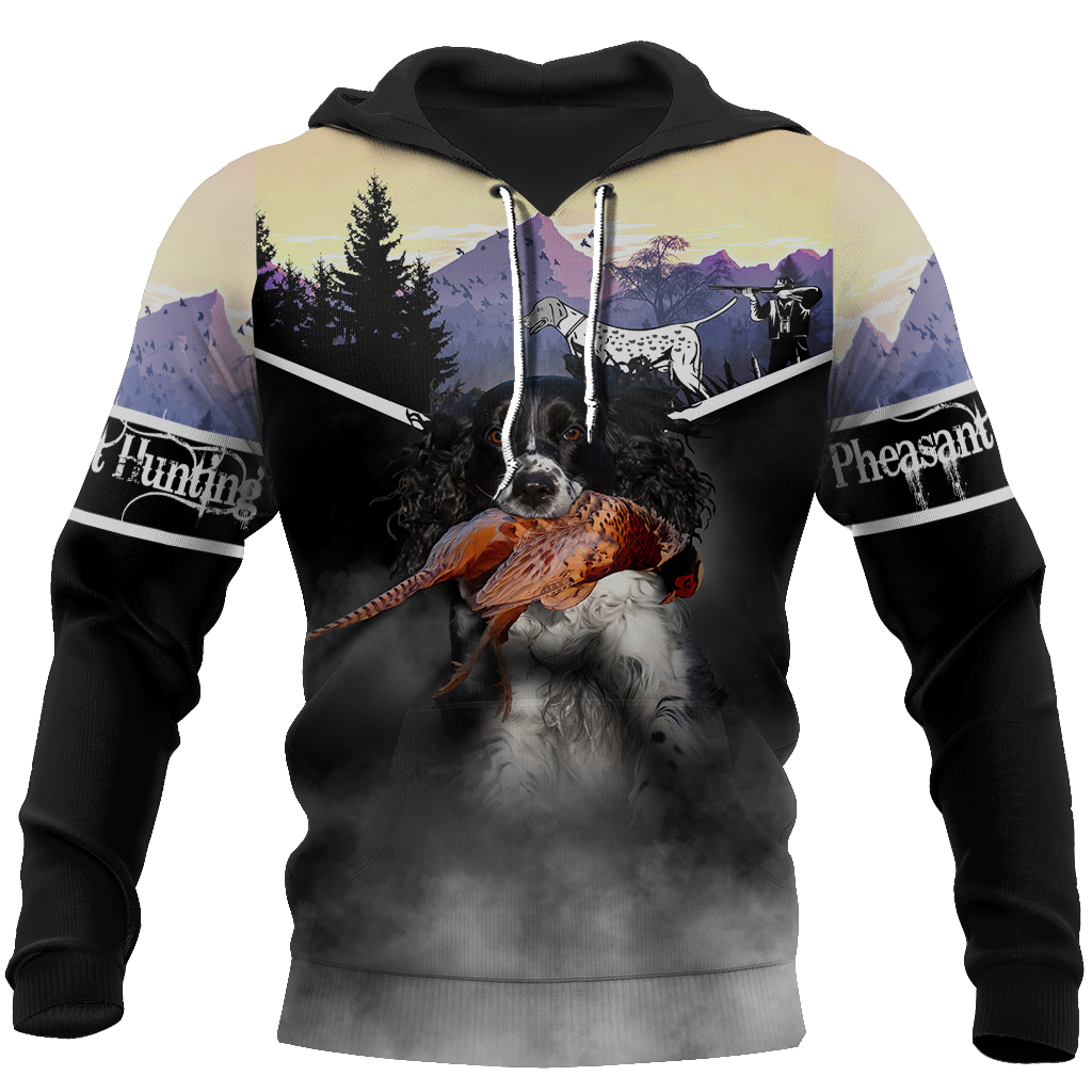 Pheasant Hunting Springer Spaniel 3D All Over Printed Shirts For Men And Women JJ170104-Apparel-MP-Hoodie-S-Vibe Cosy™