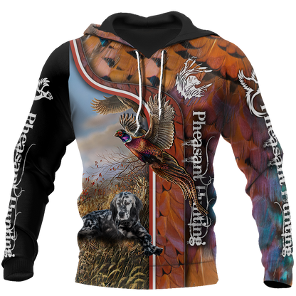 Pheasant Hunting Setter 3D All Over Printed Shirts For Men And Women JJ050202-Apparel-MP-Hoodie-S-Vibe Cosy™