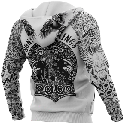 3D All Over Printed Sons Of Vikings Hoodie - Amaze Style™-Apparel