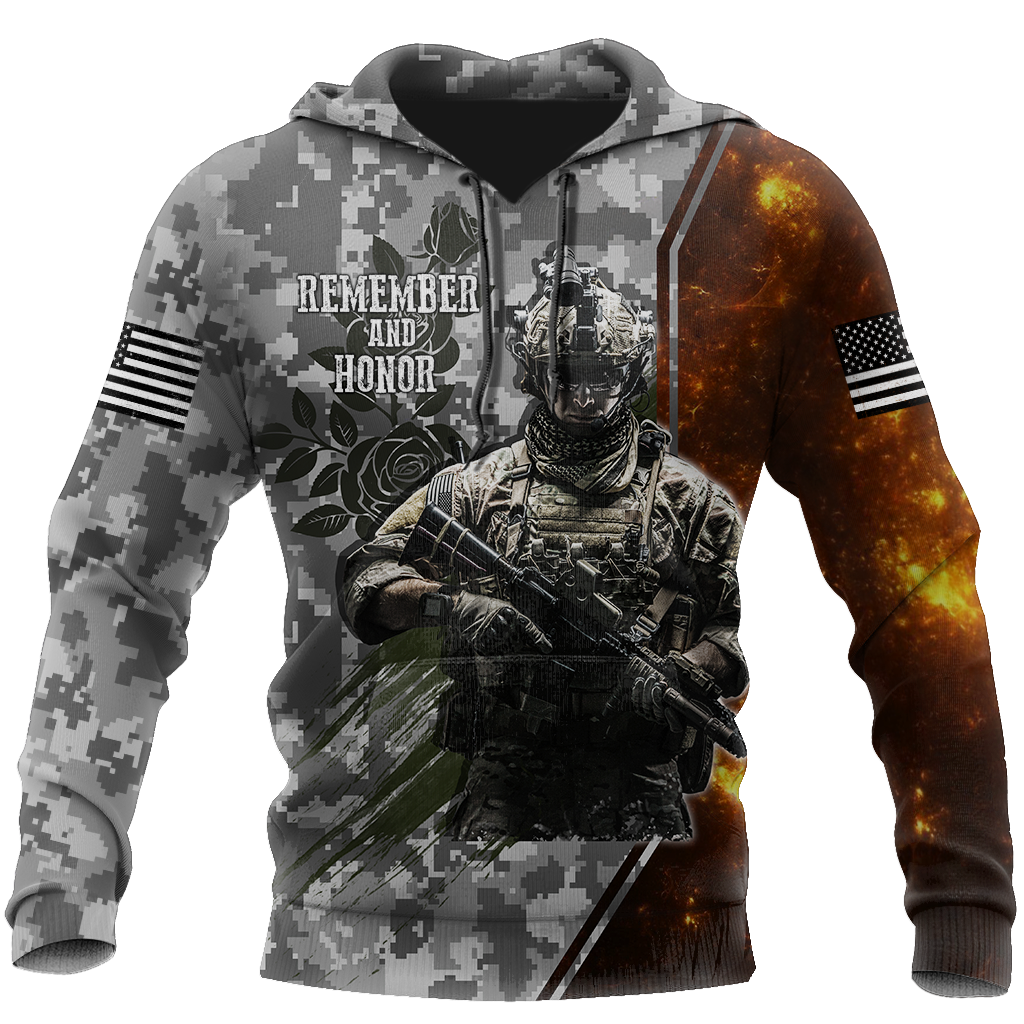 Memorial day Remember and honor the heroes 3D over printed shirts grey TR140402A - Amaze Style™-Apparel