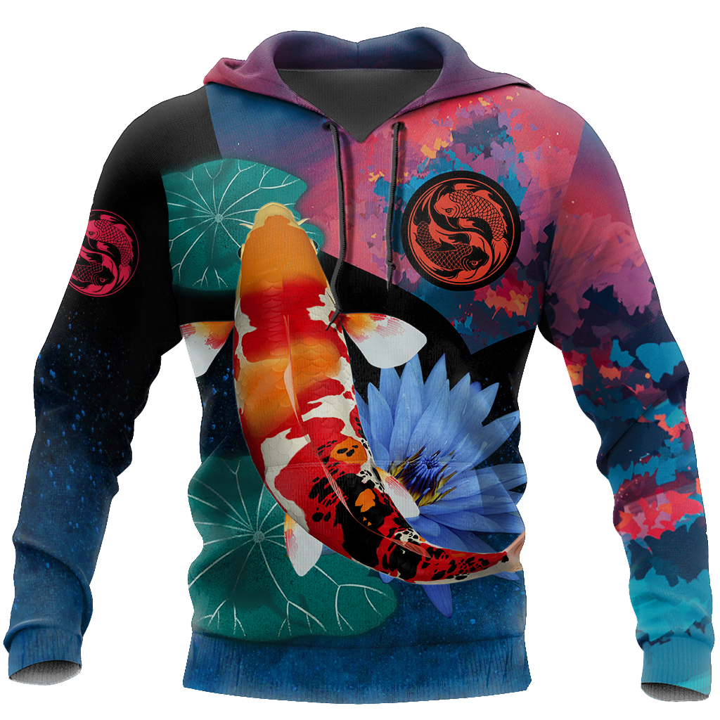 Koi Fishing on lotus 3D all over printing shirts for men and women TR110201 - Amaze Style™-Apparel
