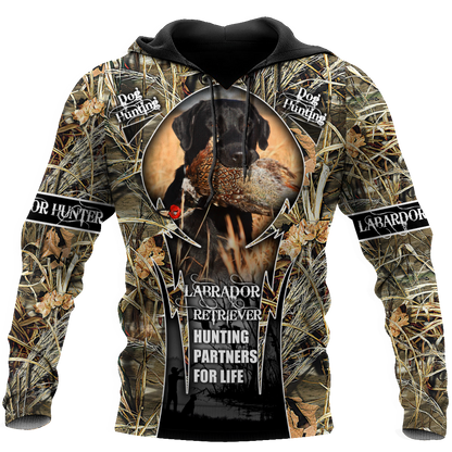 Hunting Labrador 3D Over Printed Unisex Deluxe Hoodie ML