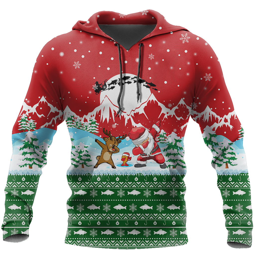HC Christmas Santa Fishing YOLO - Greenred TR131103 - Amaze Style™-Apparel