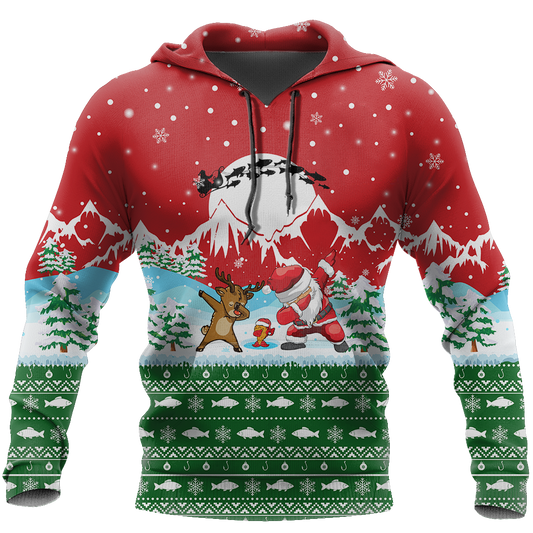 HC Christmas Santa Fishing YOLO - Greenred TR131103 - Amaze Style™-Apparel
