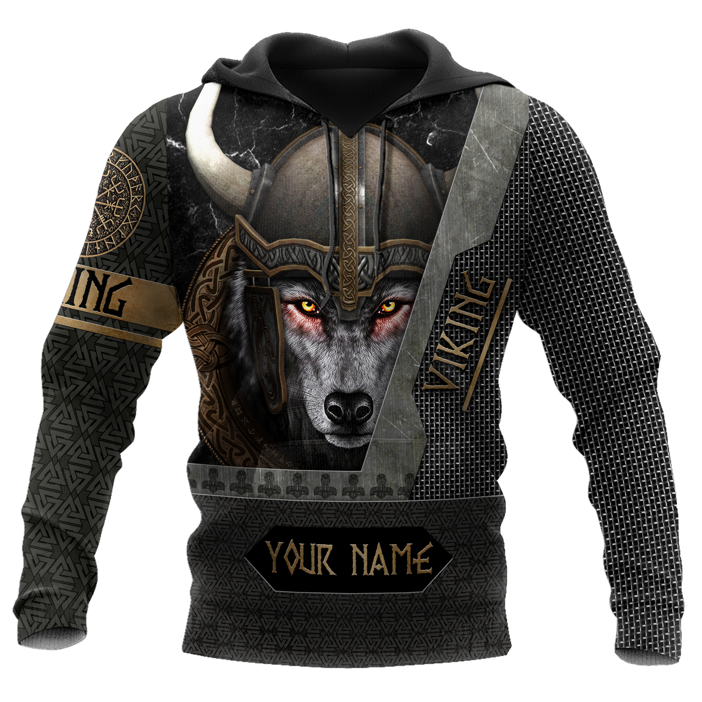 Custom Name Viking Wolf Warrior 3D All Over Printed Shirt for Men and Women