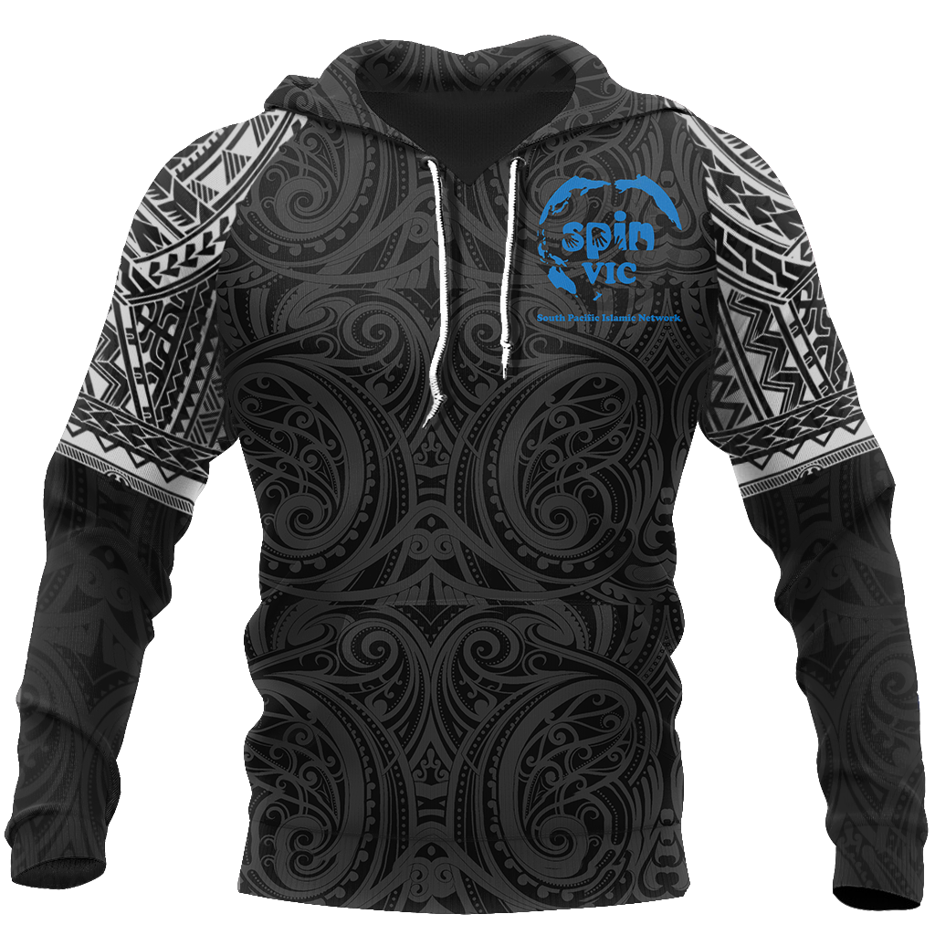Special Black All Over Hoodie White K4 - Amaze Style™-Apparel