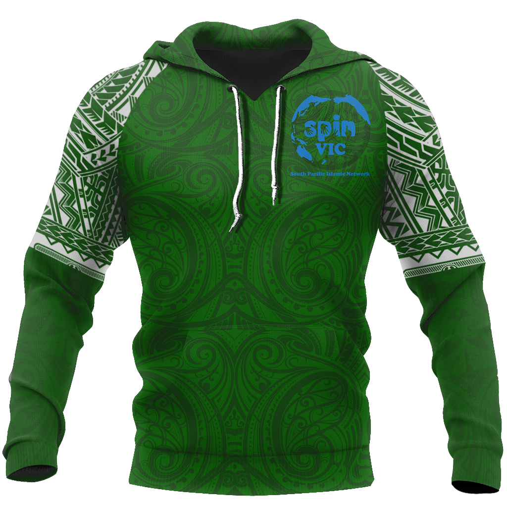 Special Green All Over Hoodie White K4 - Amaze Style™-Apparel