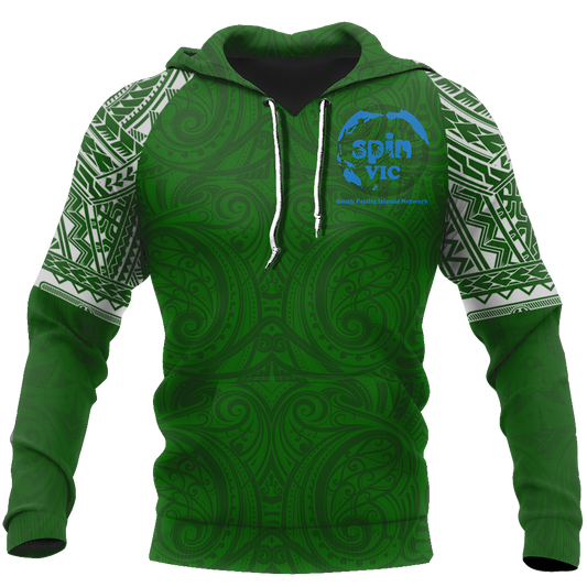 Special Green All Over Hoodie White NVD - Amaze Style™-Apparel