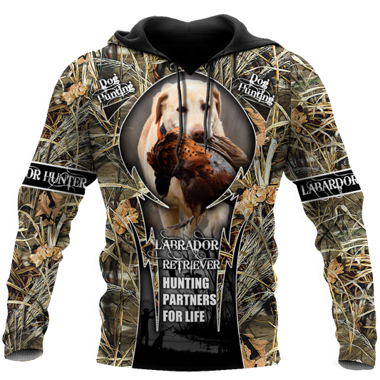 Hunting Labrador 3D Over Printed Unisex Deluxe Hoodie ML