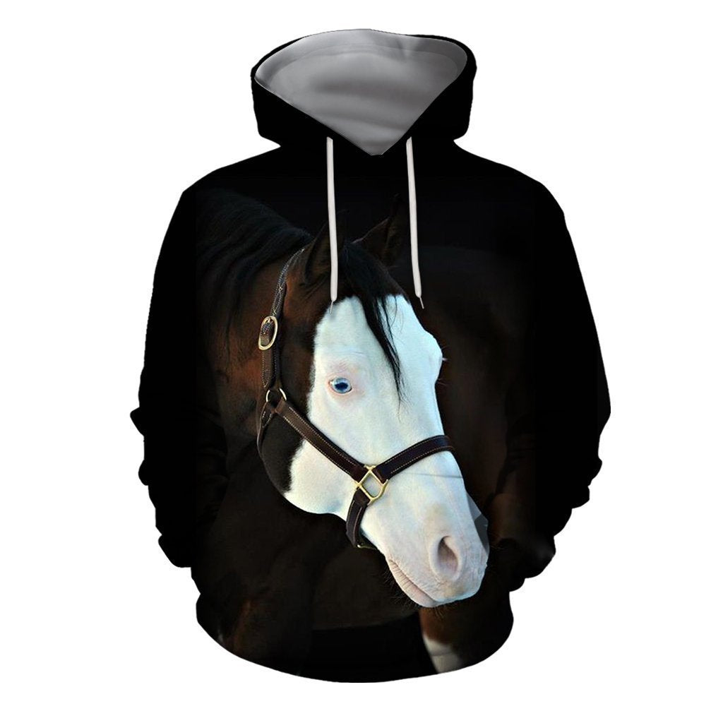 3D All Over Printed White Face Horse Shirts and Shorts-Apparel-6teenth World-Hoodie-S-Vibe Cosy™