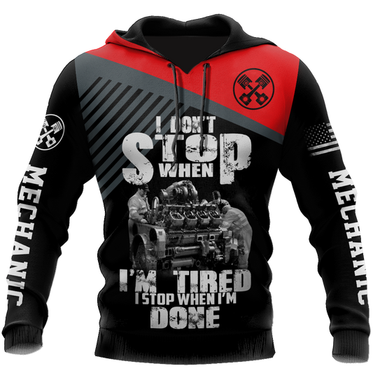 Mechanic I Stop When I'm Done 3D All Over Printed Hoodie For Men and Women TN