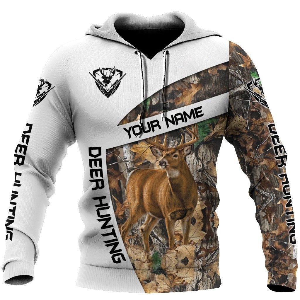 Deer Hunting Customize Name White 3D hoodie shirt for men and women