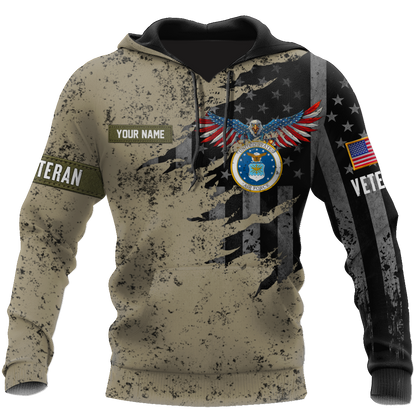 Veteran US Air Force in my heart 3D shirts for men and women Proud Military
