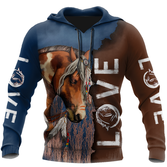 Love Horse 3D All Over Printed Shirt Hoodie For Men And Women TR2204201 - Amaze Style™-Apparel