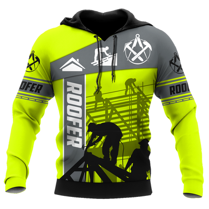 The Roofer Man Green 3D All Over Printed Shirts For Men