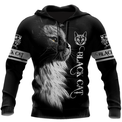 Love Black Cat Tattoo black 3D all over shirts for men and women