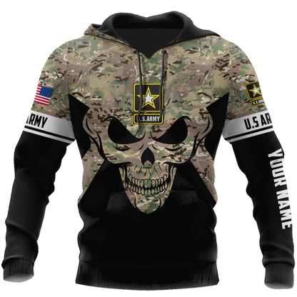 Soldier US Army Skull 3D All Over Printed Shirt Hoodie MP28082005