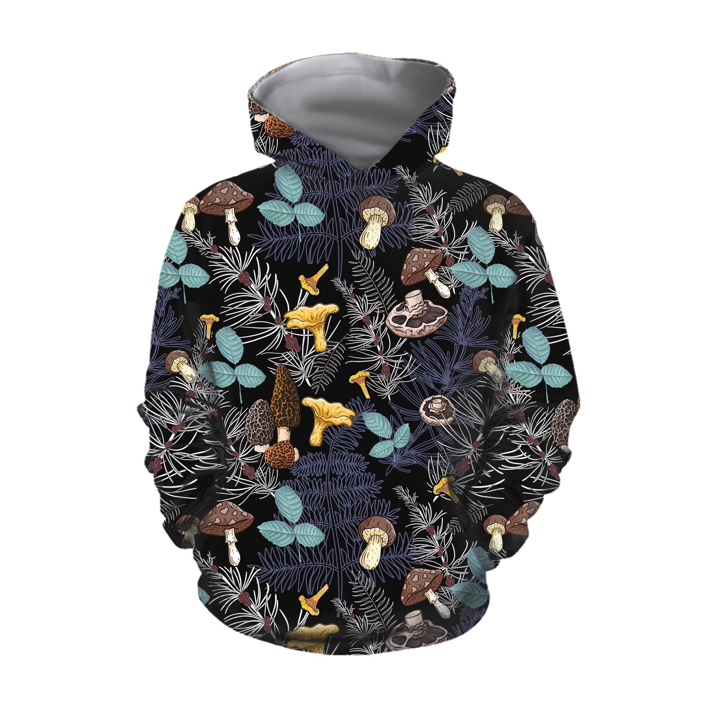 Over Print Mushrooms and leaves of forest trees Shirt DC Fashion - Amaze Style™-Apparel