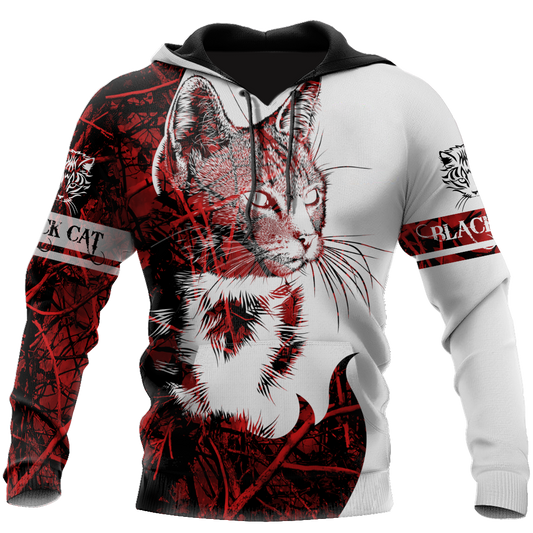 Love Black Cat Tattoo red 3D all over shirts for men and women