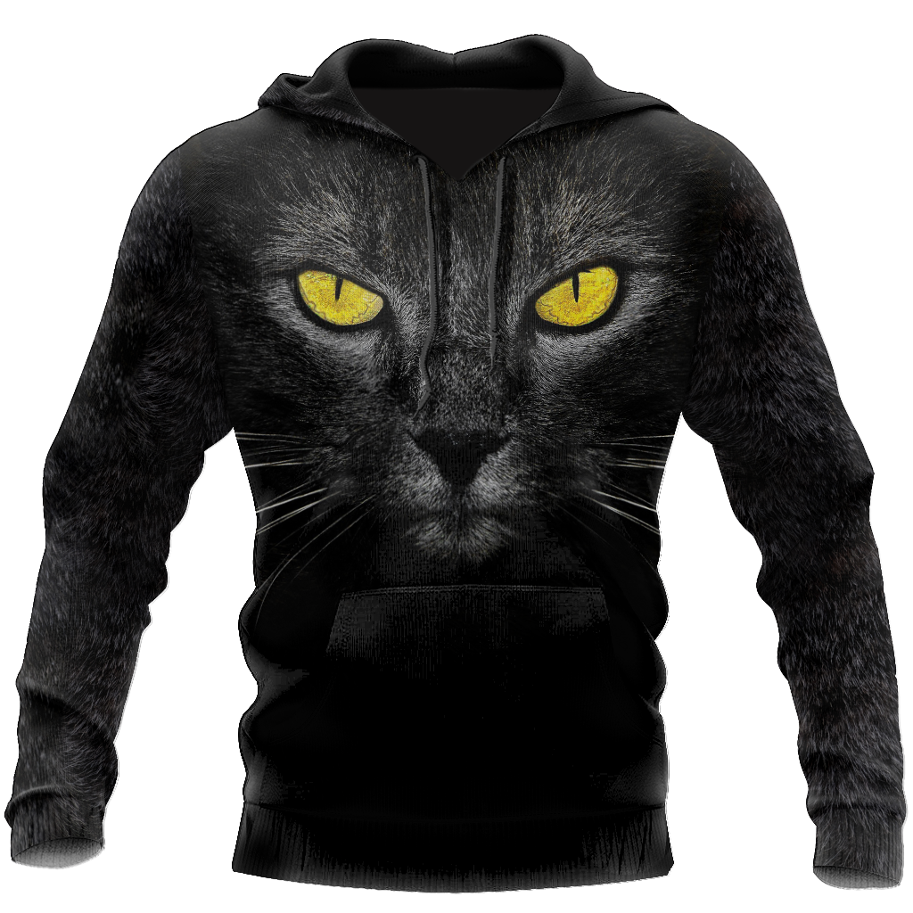 Love Black Cat cover face hair 3D all over shirts