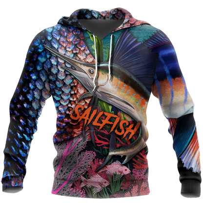 Sailfish Fishing on skin 3D all over shirts for men and women TR111201 - Amaze Style™-Apparel