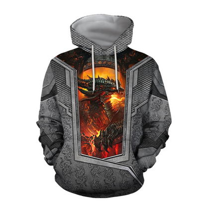 3D Tattoo and Dungeon Dragon Hoodie HAC020115-Apparel-NM-Hoodie-S-Vibe Cosy™