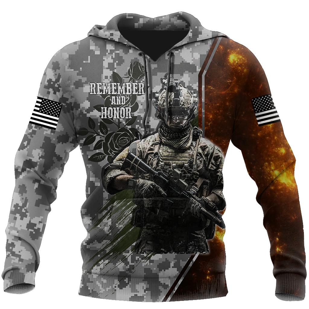 Memorial day Remember and honor the heroes 3D over printed shirts grey TR220403 - Amaze Style™-Apparel