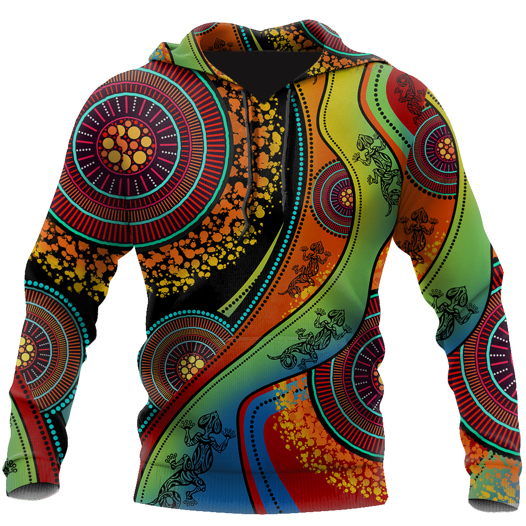 Aboriginal Australia Indigenous Lizard Painting Art shirts for men and women