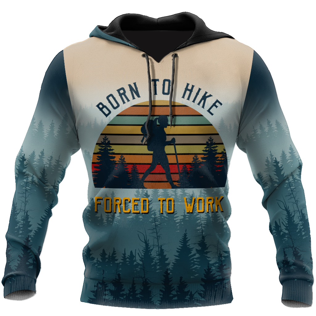 Hiking trails open Born to hike 3D all over printed shirts