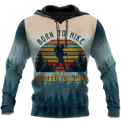 Hiking trails open Born to hike 3D all over printed shirts