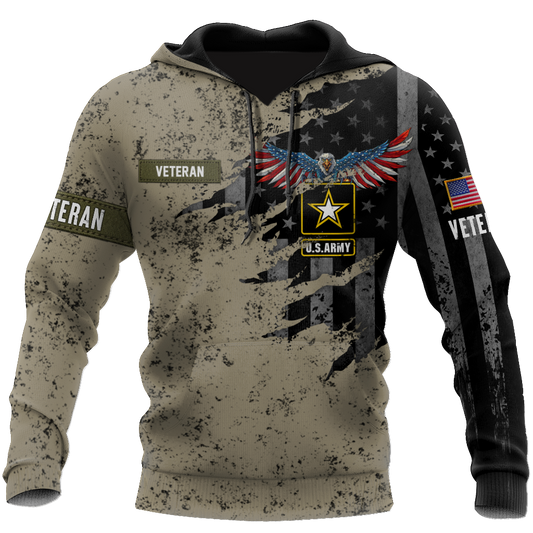 Veteran US Army Eagle in my heart 3D shirts for men and women Proud Military