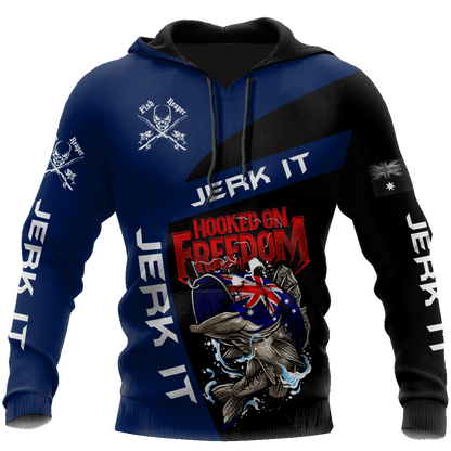 Tmarc Tee Hooked on Freedom Australia Fishing 3D printed shirts for men and women