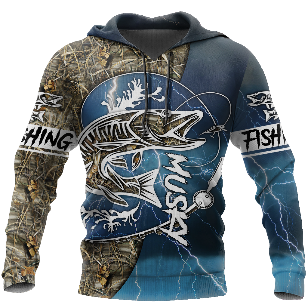 Musky Fishing huk up all Printing Shirts for men and women Blue TR021204 - Amaze Style™-Apparel
