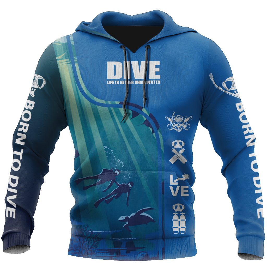 Scuba Diving 3D All Over Printed - Amaze Style™-ALL OVER PRINT HOODIES