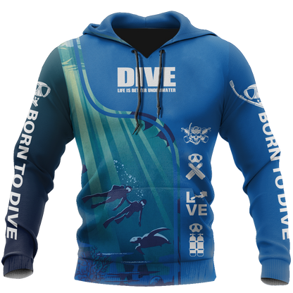 Scuba Diving 3D All Over Printed - Amaze Style™-ALL OVER PRINT HOODIES